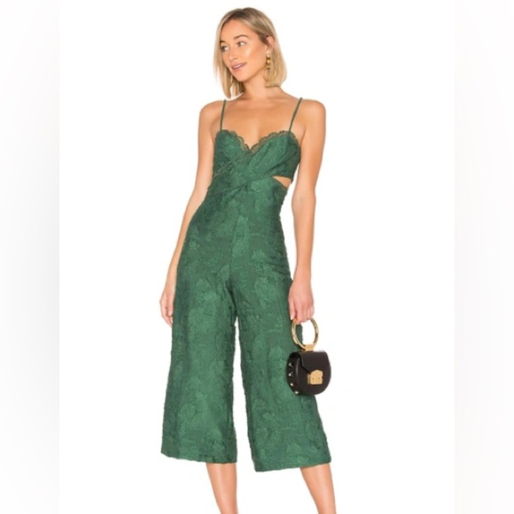 House of Harlow 1960 Emerald Green Lace Jumpsuit
